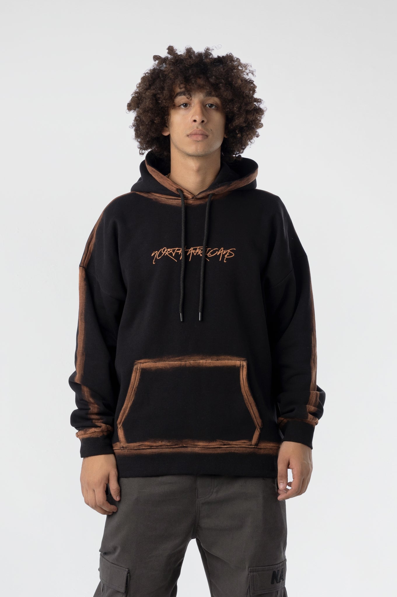 Bleached Black Unisex Hooded Sweatshirt